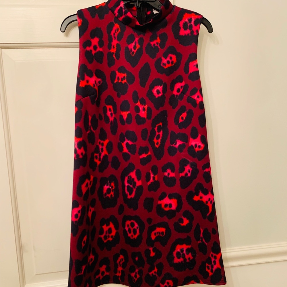 ASOS leopard print sleeveless mock neck dress